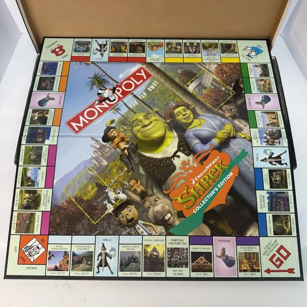 Shrek Monopoly Collector's Edition 2007 Complete 6 Pewter Tokens DreamWorks Game
